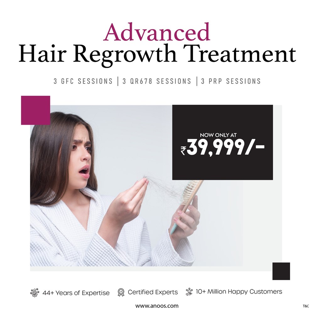 Advanced Hair Regrowth Treatment — 3 GFC, 3 QR678 and 3 PRP sessions, now only at ₹39,999